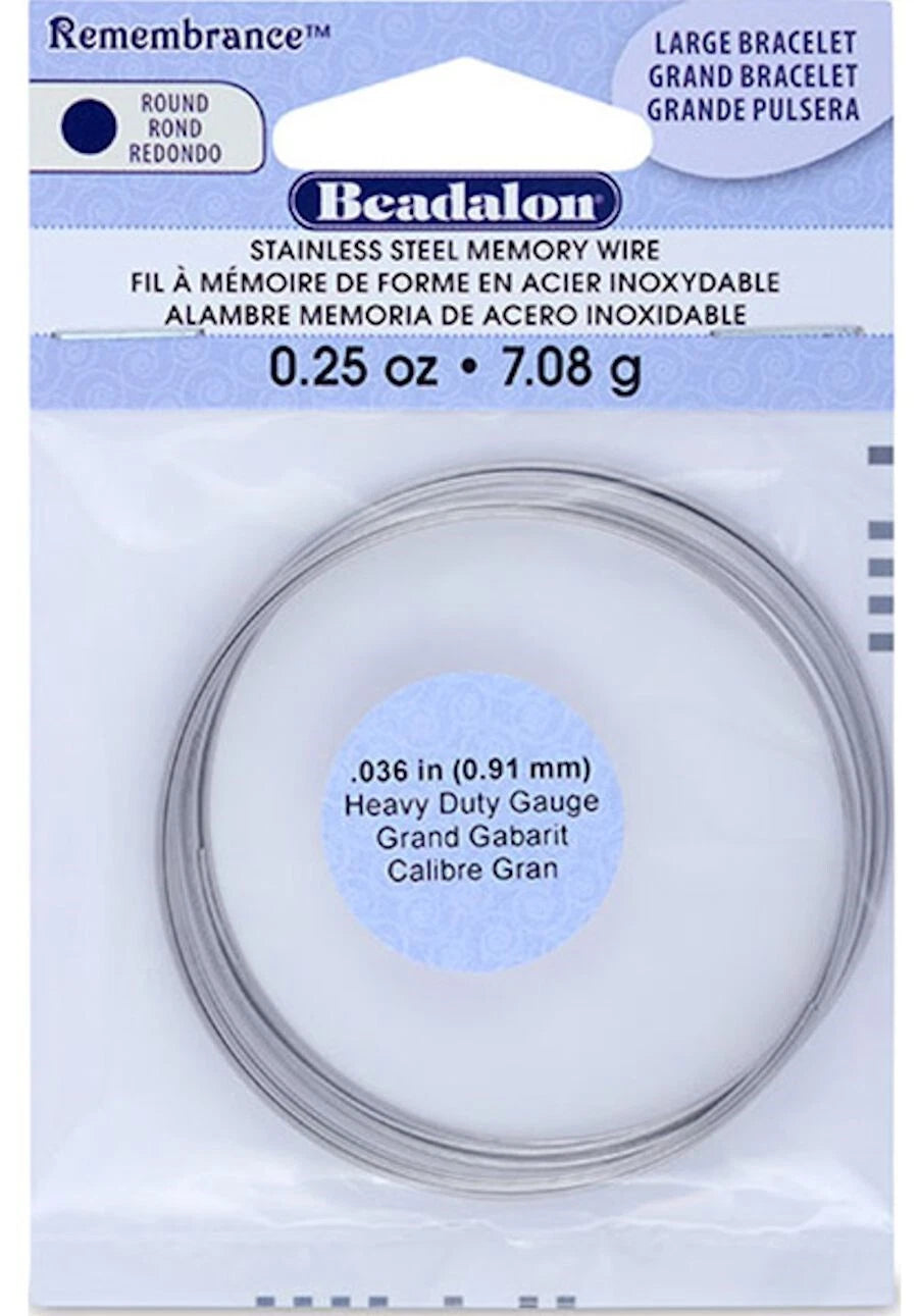 Beadalon Heavy Duty Stainless Steel Bracelet Memory Wire, 2-1/2 inch