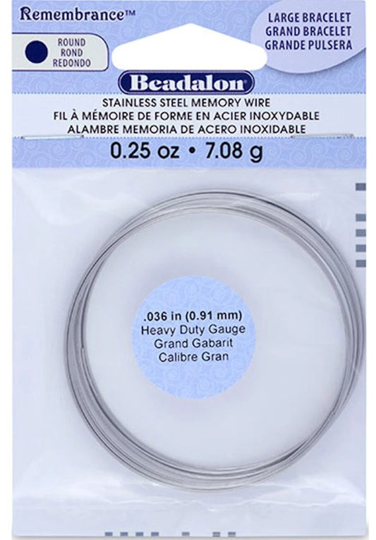Beadalon Heavy Duty Stainless Steel Bracelet Memory Wire, 2-1/2 inch