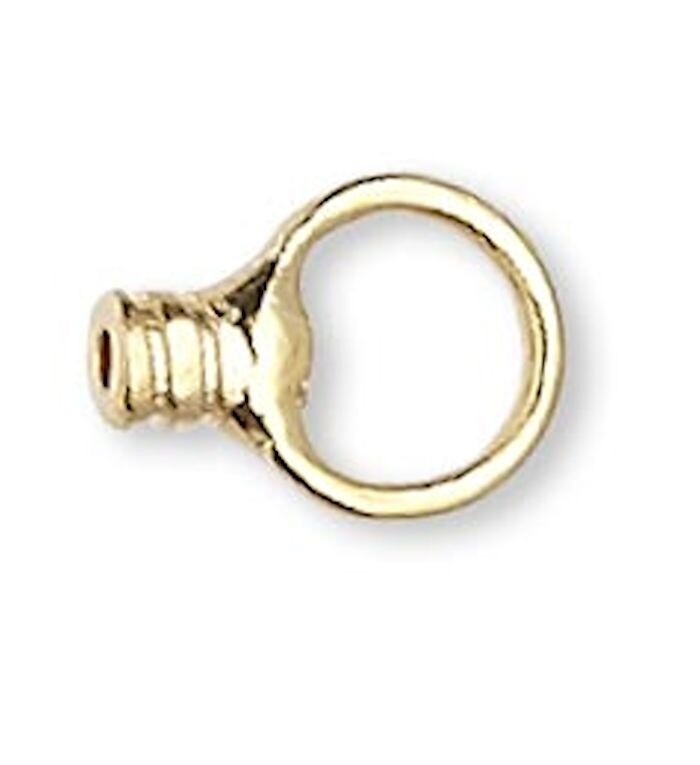 Crimp Ends with Loop, 2.5x1.5mm Tube, 0.5mm ID, Gold or Silver Plated, 10 pcs
