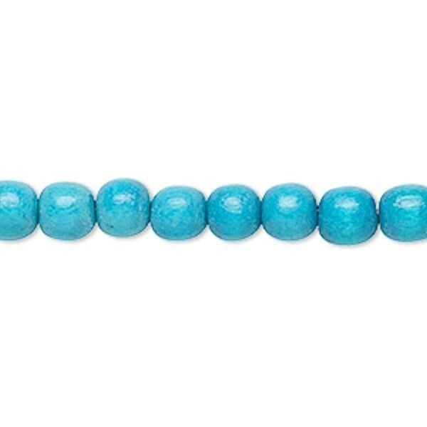 Dyed & Waxed Wood Round Beads 6mm - 2 Strands (approx. 140 pcs)