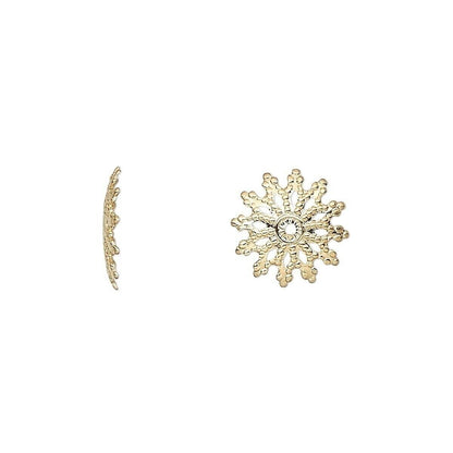 Gold Plated Brass Filigree Flat Bead Caps 11x2mm