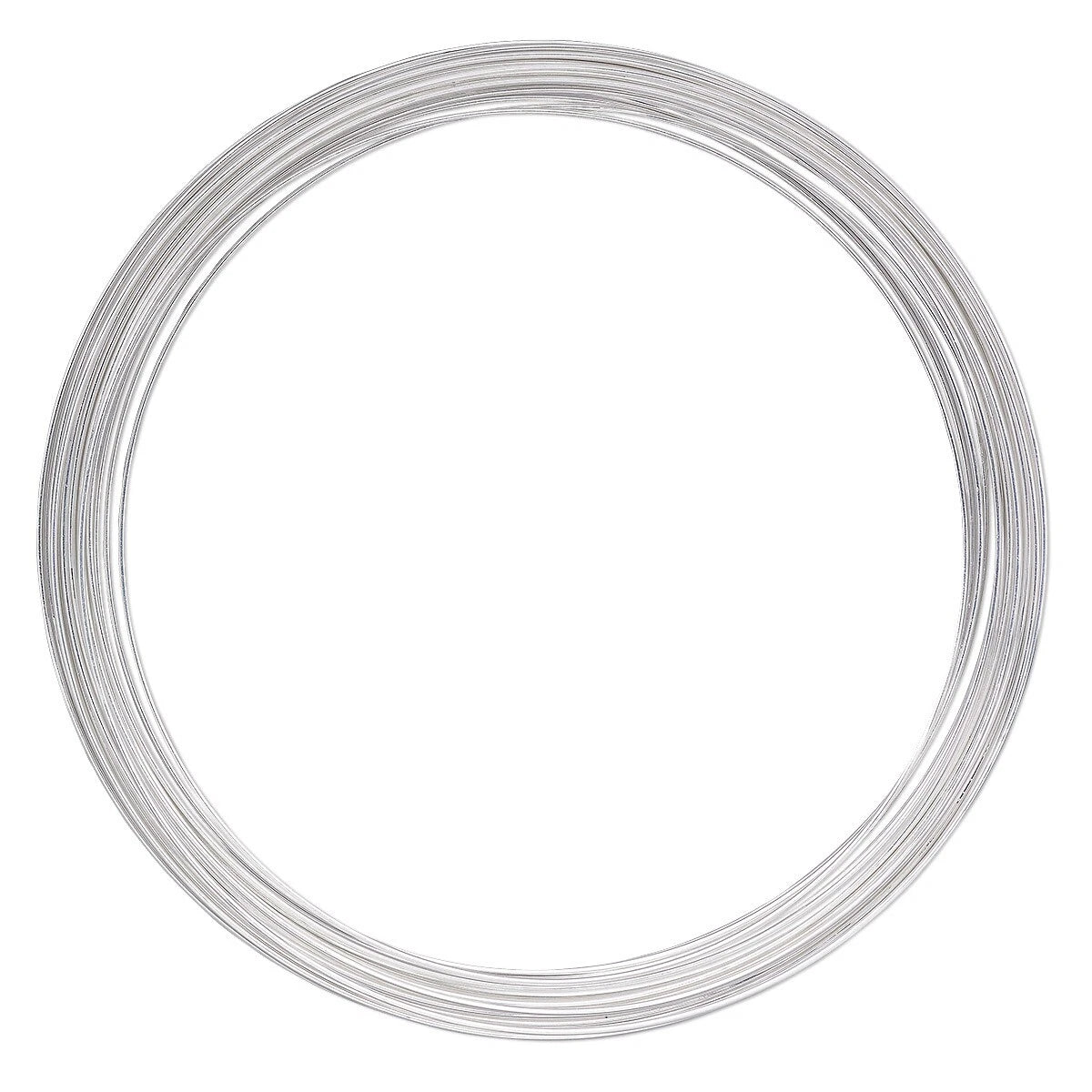 Imitation Rhodium High Carbon Steel Necklace Memory Wire, 3-5/8 inch, 12 Loops