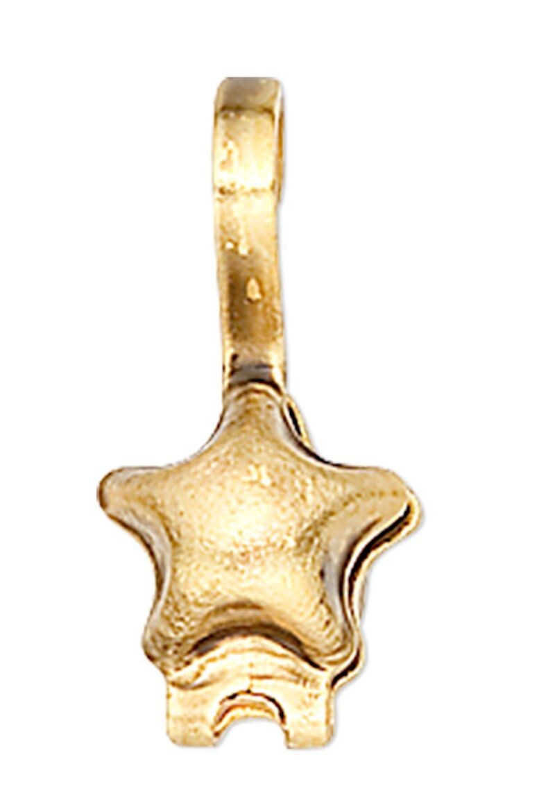 Antiqued Gold Plated Brass Star Bead Tips 5mm with Loop (100 pc)