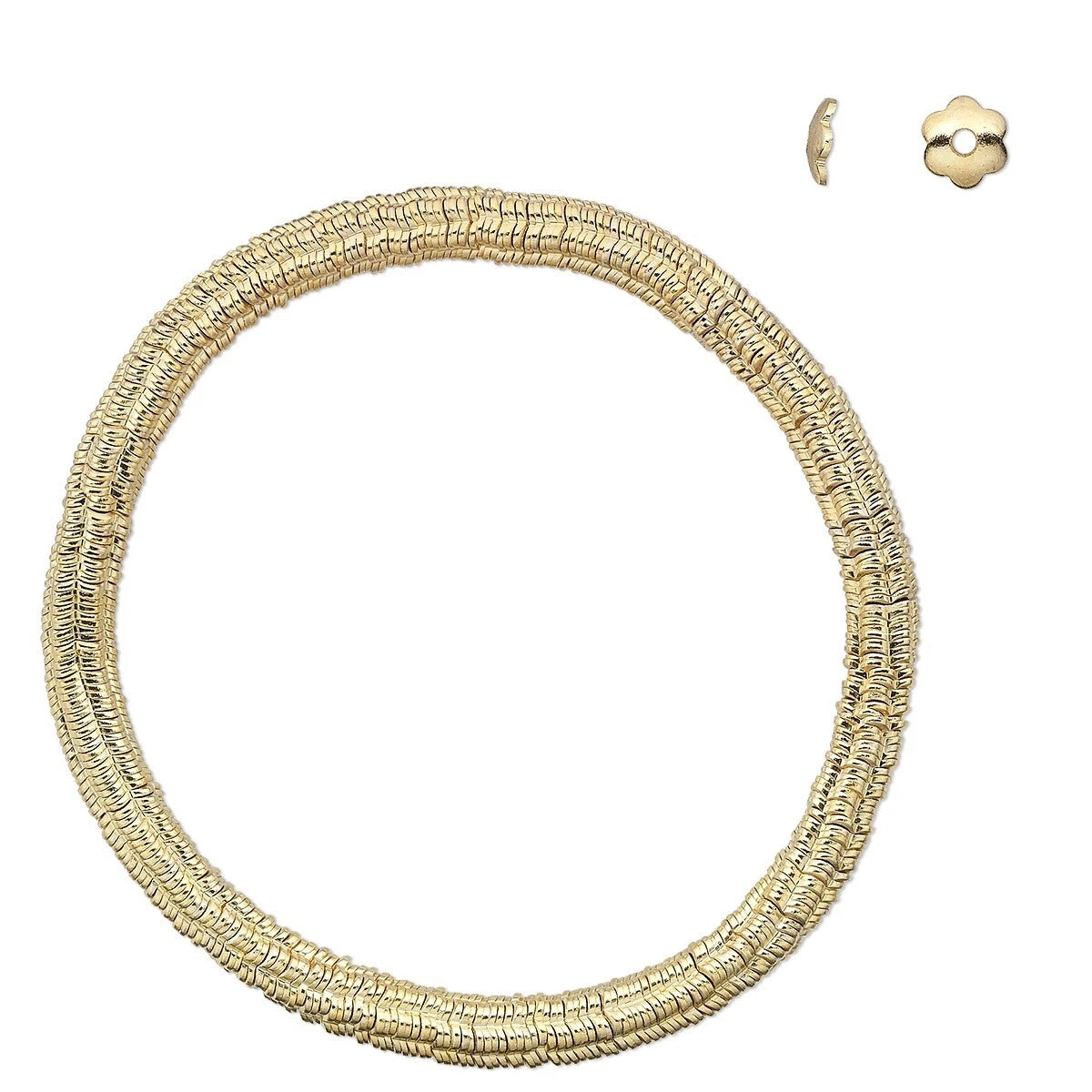 Gold Plated Steel Smooth Flower Bead Caps, 5x5mm, 300 pcs