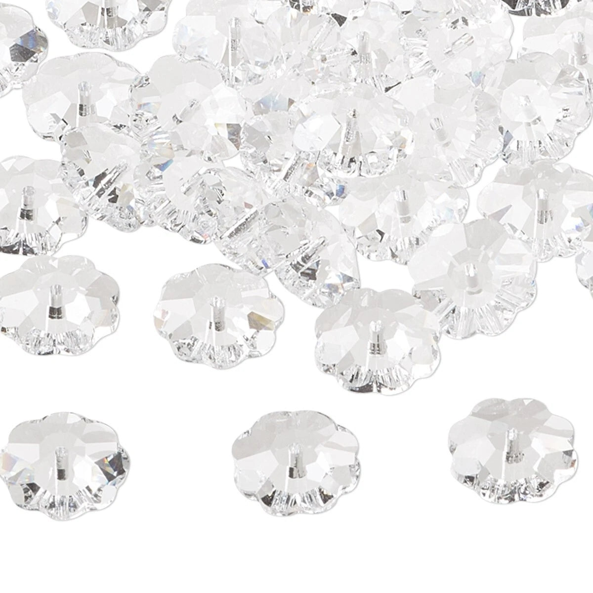 Swarovski Crystal Clear Margarita Lochrose Flower Beads (3700), 14x5mm, 12 pcs