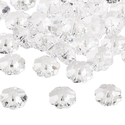 Swarovski Crystal Clear Margarita Lochrose Flower Beads (3700), 14x5mm, 12 pcs