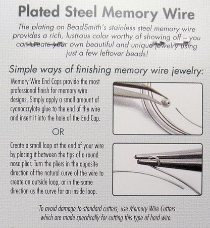 Silver Plated Stainless Steel Bracelet Memory Wire 2", 1 oz (approx. 70 loops)