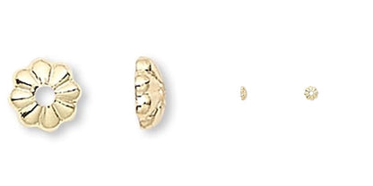 Gold Plated Brass Mini Corrugated Bead Caps 3x1mm for 2-4mm Beads