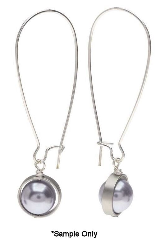 Sterling Silver Round Bead Frames 9mm Fits up to 6.5mm Bead (2 pc)