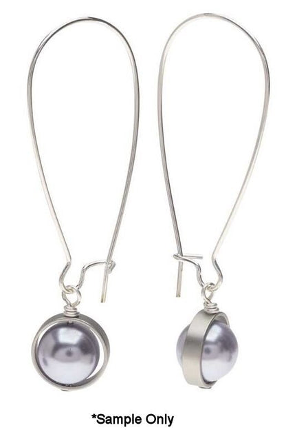 Sterling Silver Round Bead Frames 9mm Fits up to 6.5mm Bead (2 pc)
