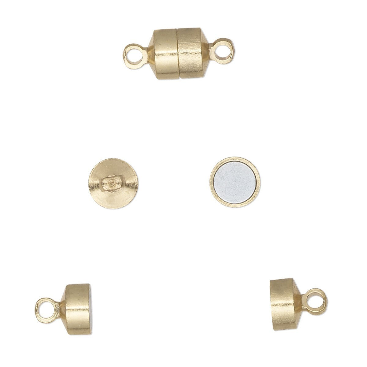 Gold Plated Brass Barrel Magnetic Clasps 8x6x5mm, 10 sets