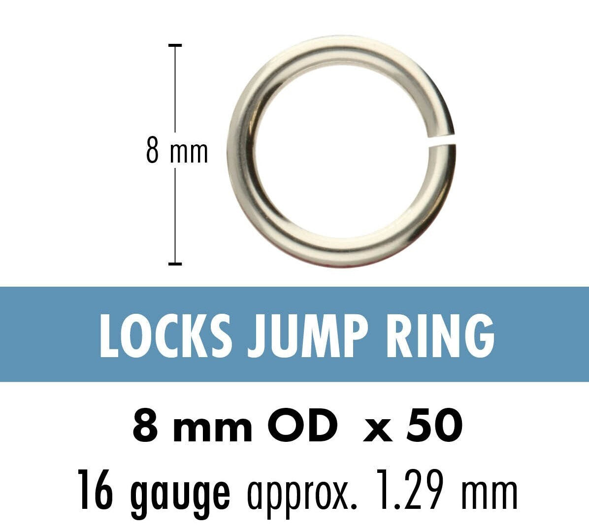 BeadSmith Silver Plated JumpLock Jump Rings - 4mm, 8mm, or 10mm