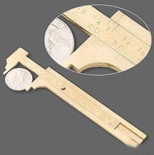 Brass Sliding Gauge, Measures Millimeters & Inches, Up to 100mm (4 Inches)