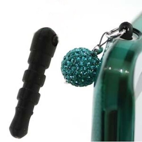 Clear or Black Cell Phone Charm Plugs, 18x4mm with 1.5-2mm Hole, Fits 3.5mm Jack, 10 pcs