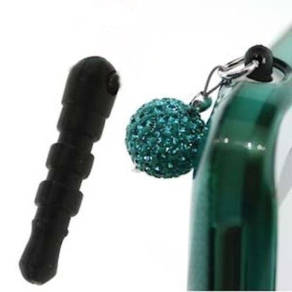Clear or Black Cell Phone Charm Plugs, 18x4mm with 1.5-2mm Hole, Fits 3.5mm Jack, 10 pcs