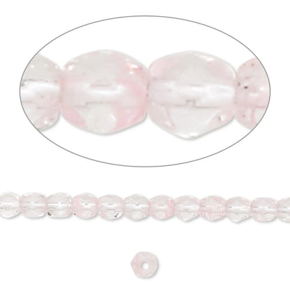 Czech Crystal & Pink AB Fire Polished Round Beads, 4mm, 1 Strand (approx. 100)