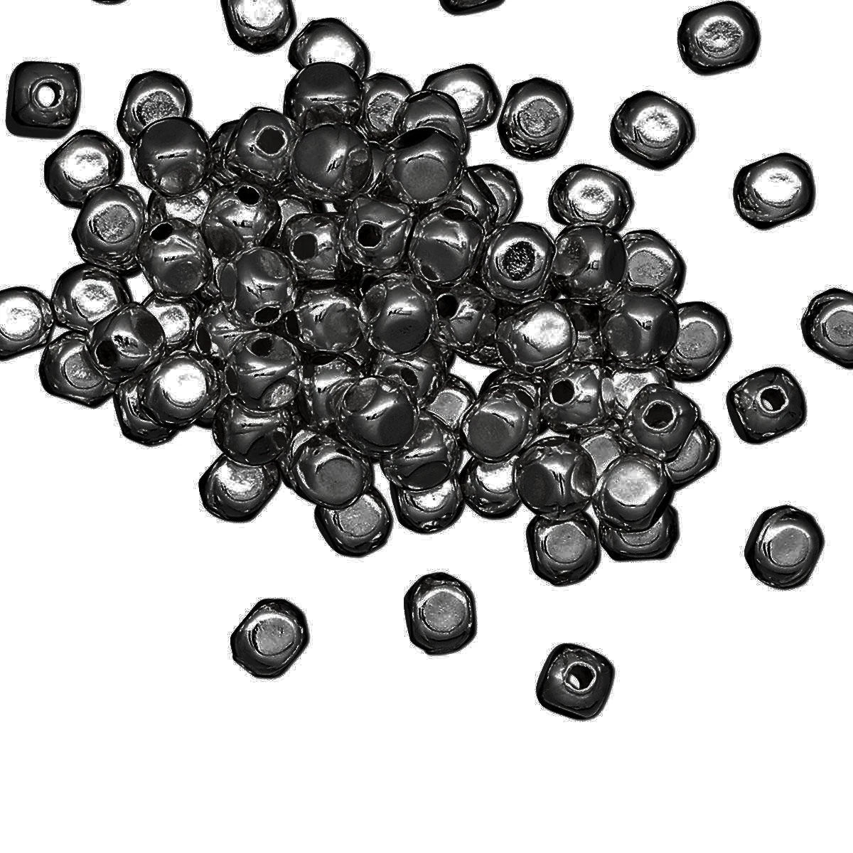 Black Oxide Plated Brass Rounded Square Spacer Beads, 4x4mm, 144 pcs