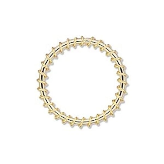Gold Plated Steel Wire-Wrapped Round Components, 25mm, 10 pcs