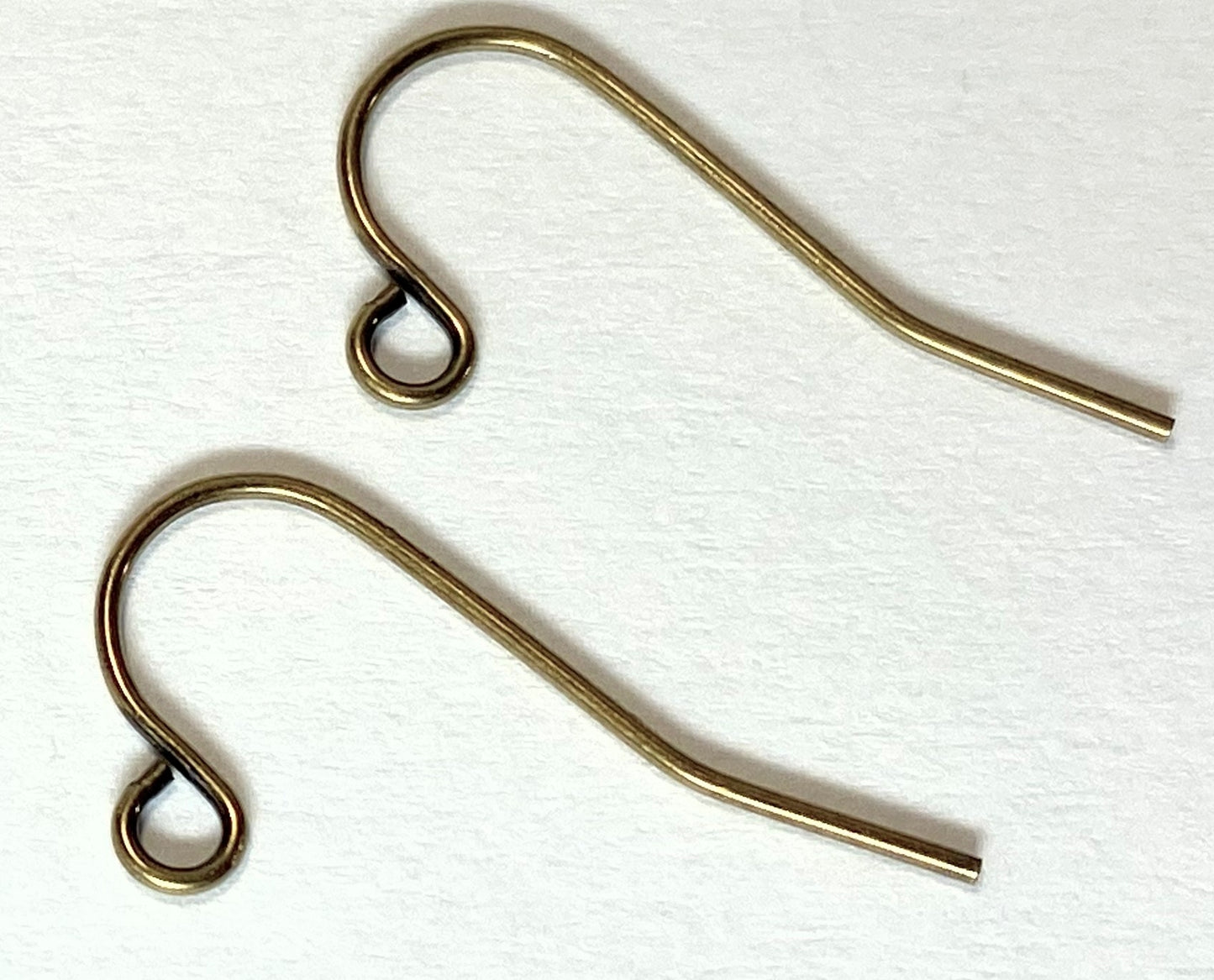 Antique Gold Plated Steel Fishhook Ear Wires, 11mm Open Loop