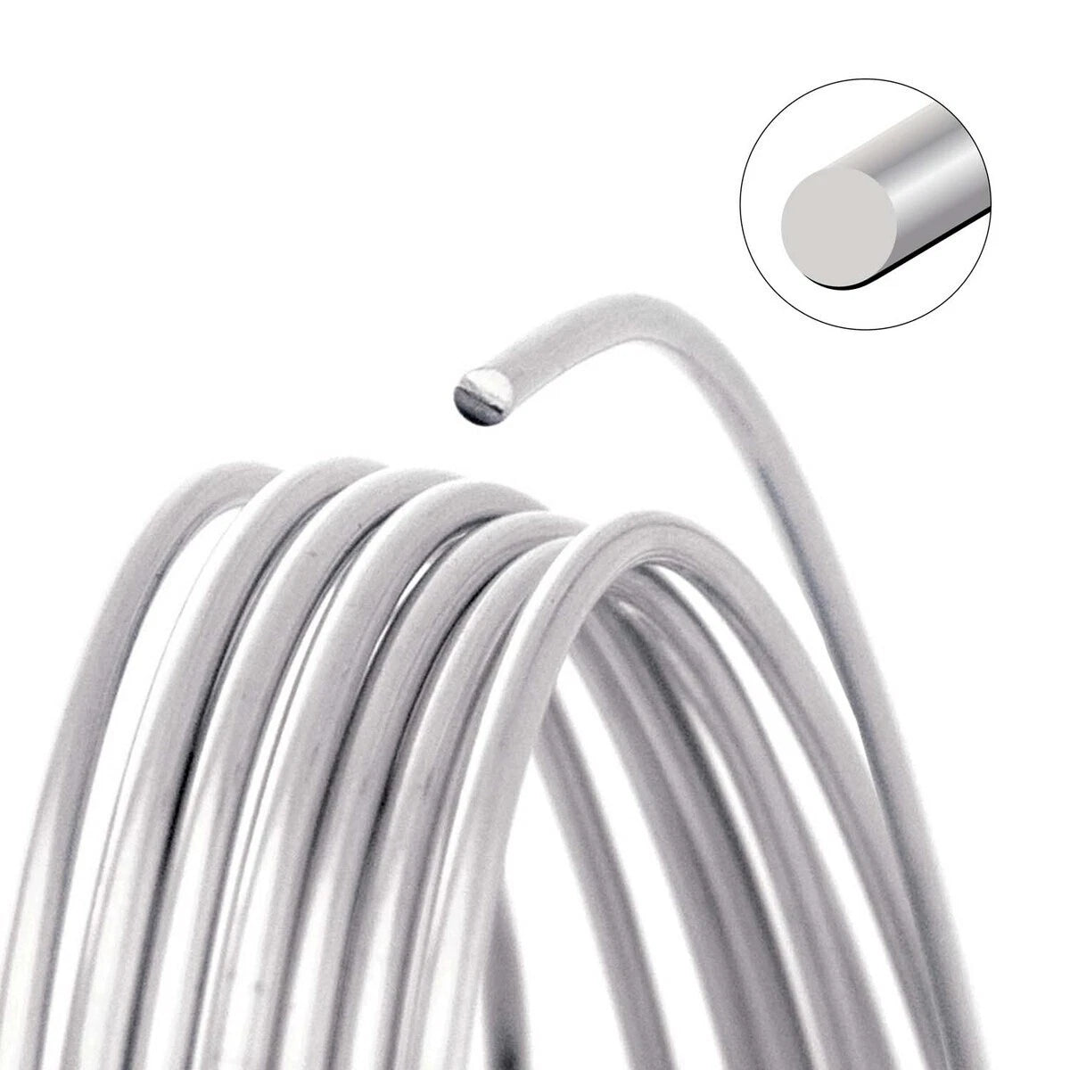 Beadsmith Non-Tarnish Silver Plated Copper Round Wire, 20 Gauge, 75 Feet