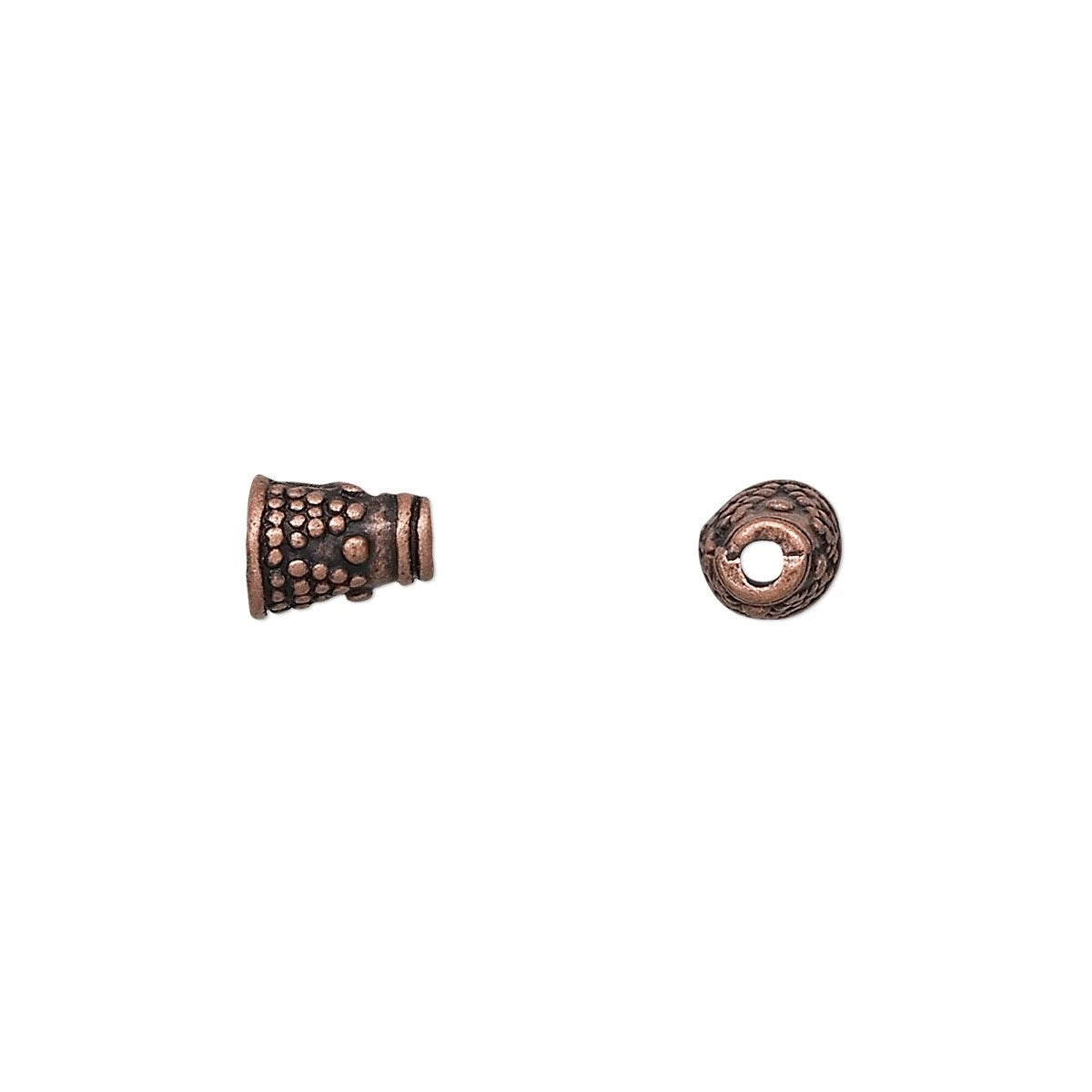 Antiqued Copper Pewter Finishing Cone Bead Caps, 7x5mm, 24 pcs