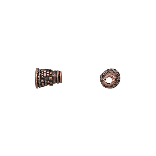 Antiqued Copper Pewter Finishing Cone Bead Caps, 7x5mm, 24 pcs