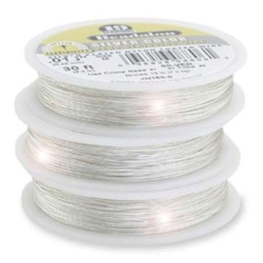 Beading Wire, Silver, Beadalon 30 Foot Spool 19 Strand 0.015" Diameter Wire