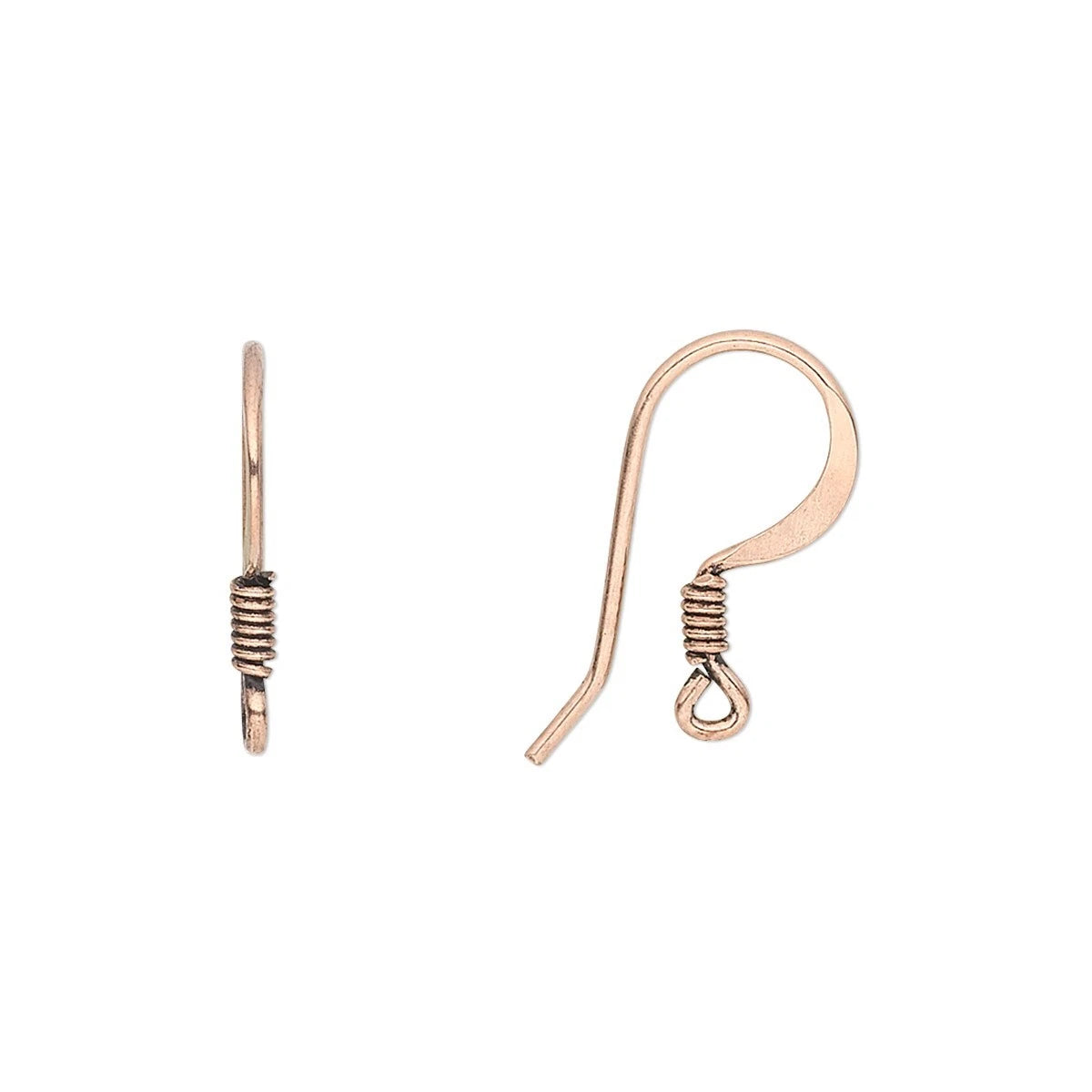 Antiqued Copper Flat Fishhook Ear Wires, 17mm, 20 Gauge, 20 pairs
