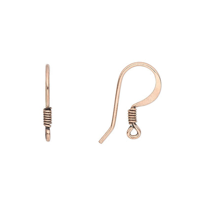 Antiqued Copper Flat Fishhook Ear Wires, 17mm, 20 Gauge, 20 pairs