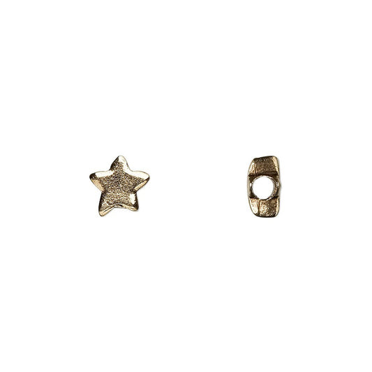 Antiqued Gold Pewter Double-Sided Star Beads, 7x6mm, 10 pcs