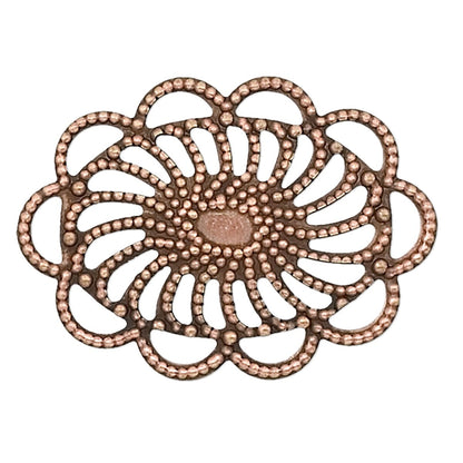 Antiqued Copper Filigree Oval Link Connectors 26x19mm - 10 pcs