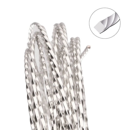 Silver Plated Twisted Square Non-Tarnish Copper Wire, 21 Gauge (0.72mm), 15 Feet