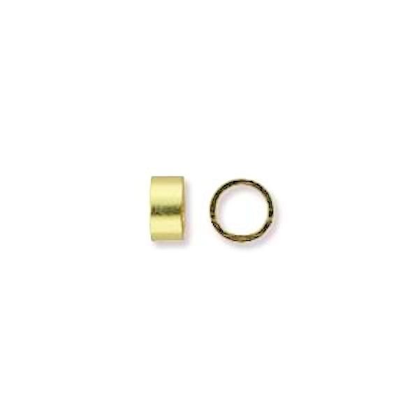 Beadsmith Gold Plated Crimp Tubes, 3x2mm, 100 pcs