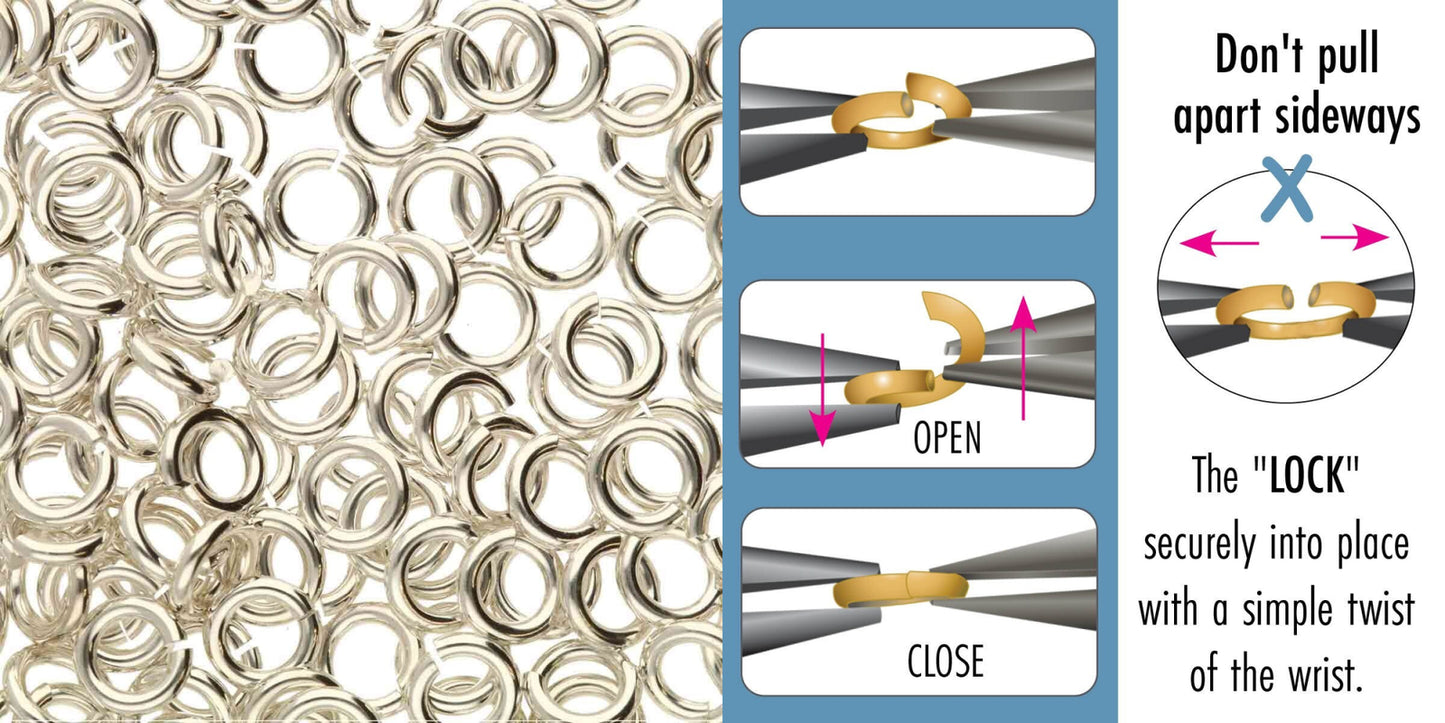 BeadSmith Silver Plated JumpLock Jump Rings - 4mm, 8mm, or 10mm