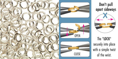 BeadSmith Silver Plated JumpLock Jump Rings - 4mm, 8mm, or 10mm