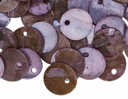 Mussel Shell 10mm Round Coin Drop Charms, 100 pcs