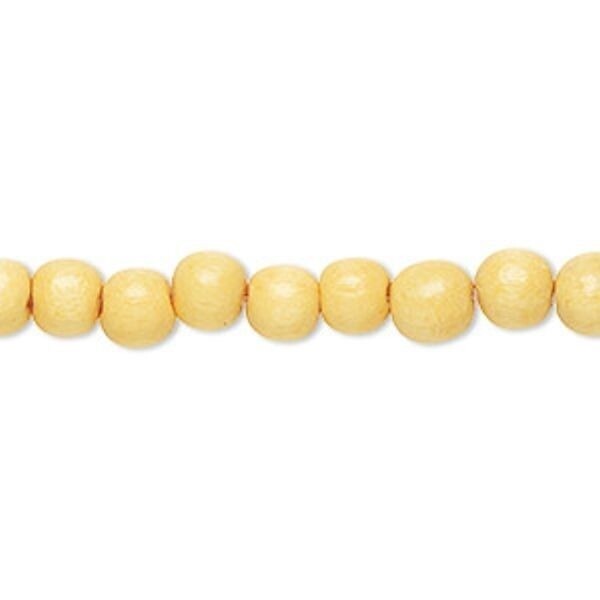 Dyed & Waxed Wood Round Beads 6mm - 2 Strands (approx. 140 pcs)