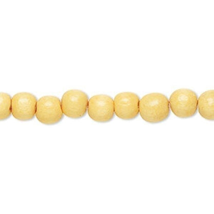 Dyed & Waxed Wood Round Beads 6mm - 2 Strands (approx. 140 pcs)