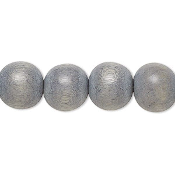 Cheesewood Round Beads, Dyed & Waxed, 11-12mm, 2 Strands, Approx. 70 Beads