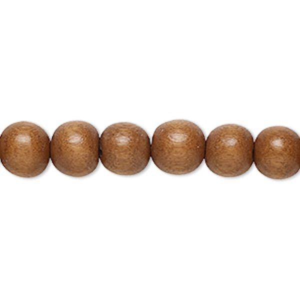 Cheesewood Round Beads, Dyed & Waxed, 11-12mm, 2 Strands, Approx. 70 Beads