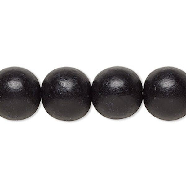 Cheesewood Round Beads, Dyed & Waxed, 11-12mm, 2 Strands, Approx. 70 Beads