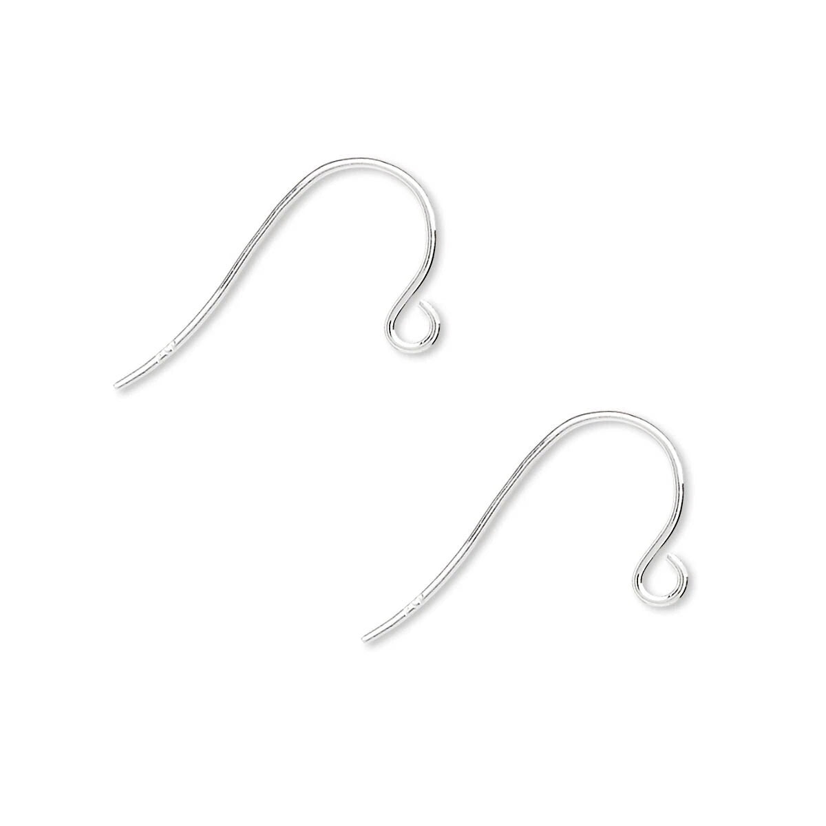 Fishhook Ear Wire, Sterling Silver 21 Gauge 11mm, 10 Pairs