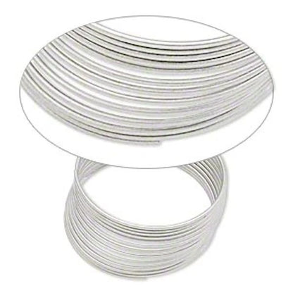 Silver Plated Stainless Steel Memory Wire, 2-1/4" Round Bracelet - 1 oz (approx. 70 loops)