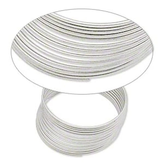 Silver Plated Stainless Steel Memory Wire, 2-1/4" Round Bracelet - 1 oz (approx. 70 loops)