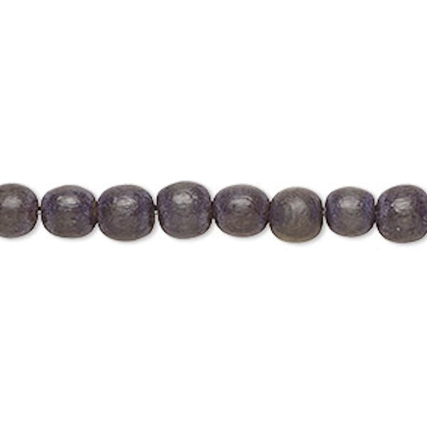 Dyed & Waxed Wood Round Beads 6mm - 2 Strands (approx. 140 pcs)