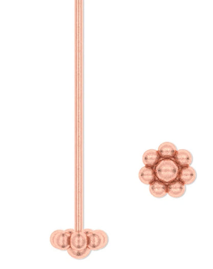 Copper Head Pins, 4mm Ball Head, 20 Gauge, 2-1/2 inch, 24 pcs