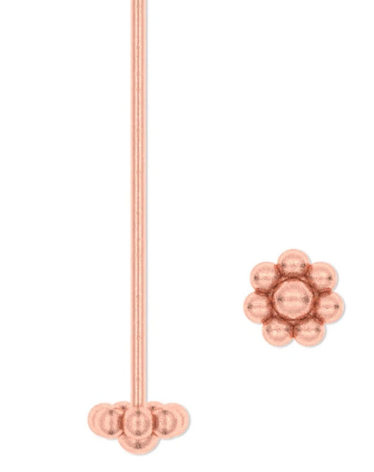 Copper Head Pins, 4mm Ball Head, 20 Gauge, 2-1/2 inch, 24 pcs
