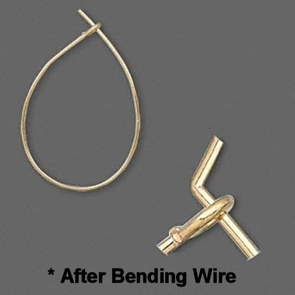 Gold Plated Brass Teardrop Hoop Earring Findings, 27x17mm, 23 Gauge