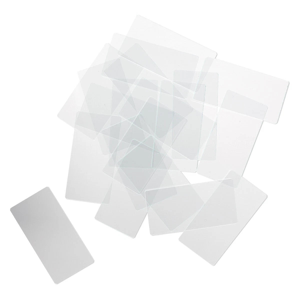 Clear Flat Art Glass Rectangles 2x1 Inch Grounded Edges (20 pc)