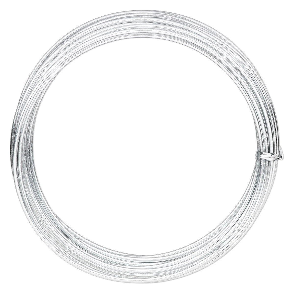 Silver Anodized Aluminum Wire, 10 Gauge (2.5mm), 18 Feet